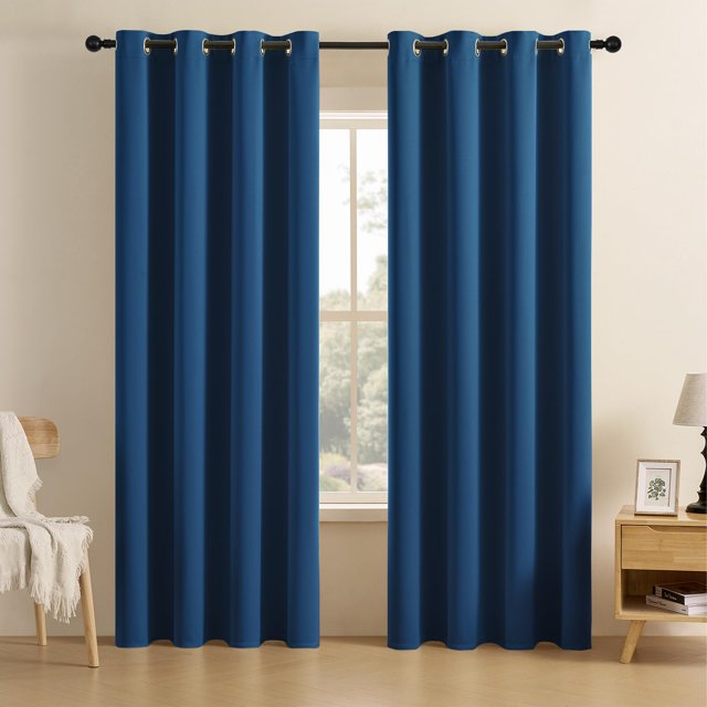 CUCRAF Cortinas opacas de 95 pulgadas de largo, 2 paneles, juego de cortinas y cortinas para oscurecer la habitación, para sala de estar, dormitorio, aislamiento térmico, cortina de ventana con ojales