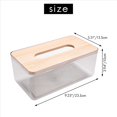thumbnail image 1 of 2X Soporte de Cubierta de Caja de PañUelos, Dispensador de PañUelos Faciales de Bambú Rectangular Transparente Moderno, 1 of 5