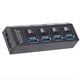 thumbnail image 4 of Concentrador USB 3.0 de 4 Puertos, Divisor USB, Concentrador USB 3.0 Multipuerto, Adaptador de Corriente con Interruptor Individual para PC., 4 of 5