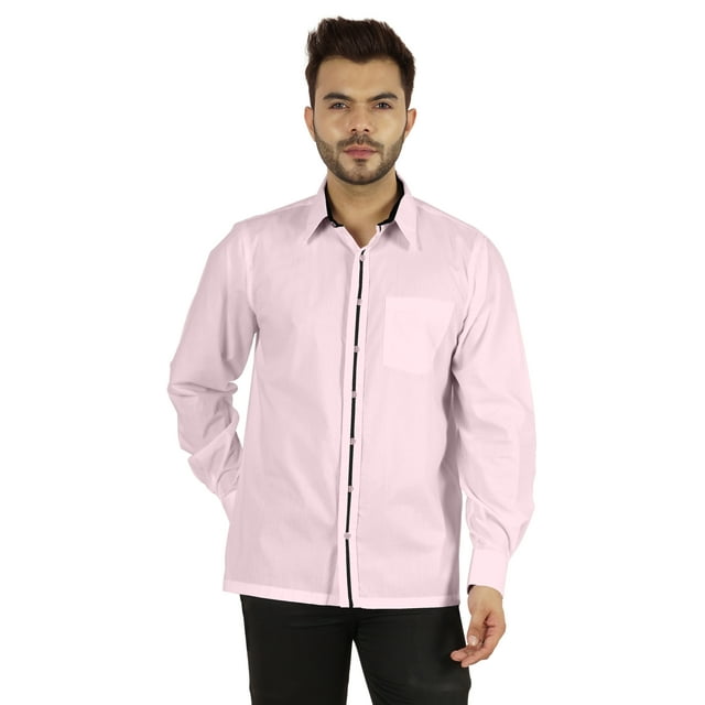Bestman Solid Formal Shirt For Mens Button Down Shirt Front Patch Pocket Office Wear