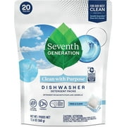 Seventh Generation Dishwasher Detergent Packs for safe and effective clean Free and Clear dishwashing packs in a resealable pouch 20 Count