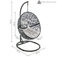 thumbnail image 3 of Sunnydaze Jackson Resin Wicker Egg Hanging Chair with Cushions and Stand, Gray, 3 of 9