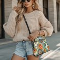 thumbnail image 4 of HELLHERO Colourful Flowers Purse Satchel, Waterproof Ladies Shoulder Purse PU Leather Durable Ladies Single Shoulder Bag for Short Trips Travel, 4 of 7