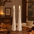 thumbnail image 5 of Cififendec 2Pcs Halloween Ghost Flameless Taper Led Candle, 9.45"×1.57", Spooky Simulation Flame LED Candle for Mantel Scene Setting Choice, 5 of 6