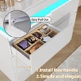 thumbnail image 3 of NYBOPAVIS 6 Drawer Dresser with Led Lights, 39" Wide White Wooden Dresser for Bedroom, Modern Chest of Drawers with Power Outlet & Flip Top Storage for Closet, Living Room, Entryway, Hallway, 3 of 10
