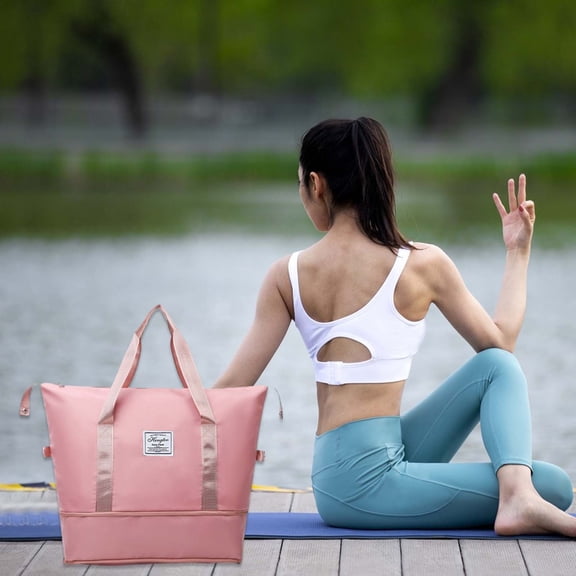 Duffle Bag for Women and Men – Expandable Gym Bag with Wet/Dry Separation, 16.14 in x 14.96 in x 7.9 in, Waterproof Fabric