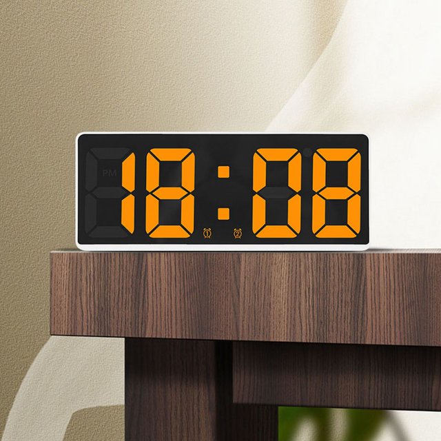Desk Alarm Clock Bedside LED Digital Alarm Clock Electronic Backlight Alarm Clock For Home Wireless Temp Probe for Grilling Digital Cooking Kitchen Timers for Seniors with Hours And Minutes Timer