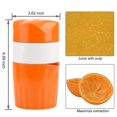 thumbnail image 3 of Citrus Juicer Lemon Squeezer - Manual Hand Juicer with Strainer and Container, for Lemon, Orange, Lime (Orange Color), 3 of 5