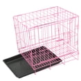 thumbnail image 2 of Jaula plegable con inodoro para perros, caniche de peluche, jaula para perros pequeños y medianos, jaula para gatos, jaula para conejos, jaula para mascotas (rosa), 2 of 6