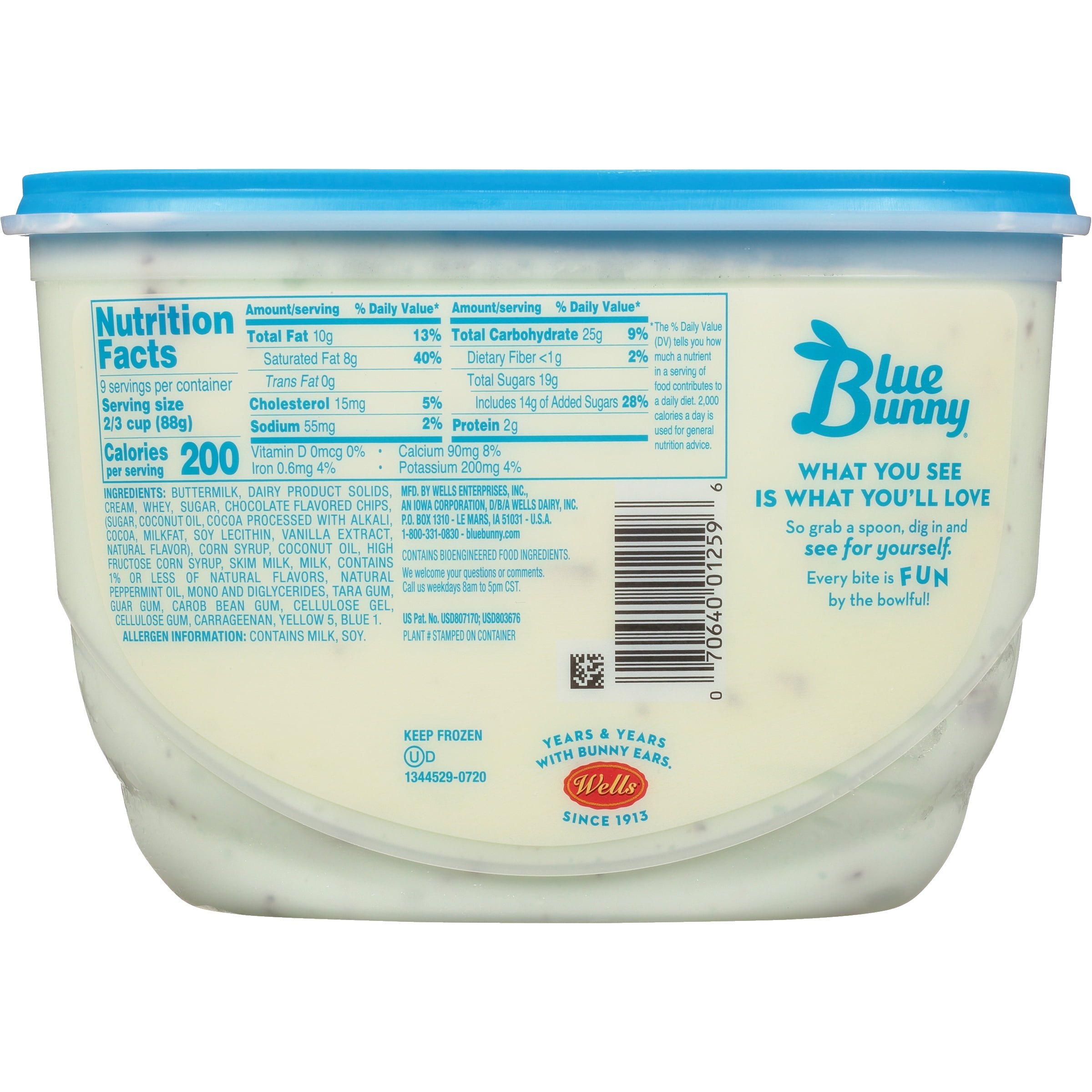Blue Bunny Premium Mint Chocolate Chip Frozen Dessert, 48 fl oz
