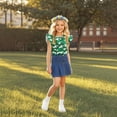 thumbnail image 6 of Spazoro Toddler Girls T-shirts, Casual Crewneck Summer Printed Short Sleeve Tops Tee Green Size 6 T, 6 of 8