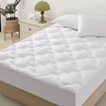 thumbnail image 5 of WQSPRING Twin Mattress Topper 500GSM Extra Thick Cooling for Back Pain 8-21 inch Deep Pocket White, 5 of 7