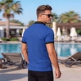 thumbnail image 5 of OIOLOYJM Waffle Polo Shirts for Men Basic Casual Short-Sleeve Striped Button Up Pocket Golf Shirts Classic Lightweight T Shirts Summer Gym Thletic Clothing Blue L, 5 of 8