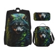 thumbnail image 1 of Fotbe Realistic Style Colorful Wolf A Set Escolar 3 en 1 para Niños - Mochila Duradera con Lonchera Aislante y Estuche para Lápices - Mochila Escolar para Niños y Niñas, 1 of 7