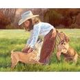 thumbnail image 2 of Dudley, June 32x26 Black Ornate Wood Framed with Double Matting Museum Art Print Titled - Puppy Love, 2 of 4