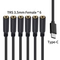 thumbnail image 2 of Divisor Tipo C A 3.5 Mm 1 6 Maneras Cable Extensión Audio Femenino, 2 of 5