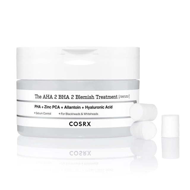 Sérum para tratamiento de imperfecciones COSRX AHA 2% BHA 2% con más de 60 bolas de algodón