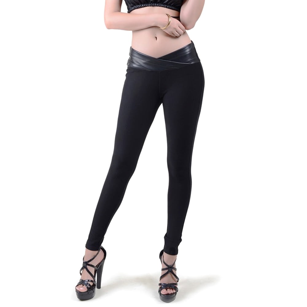 black leather trousers womens