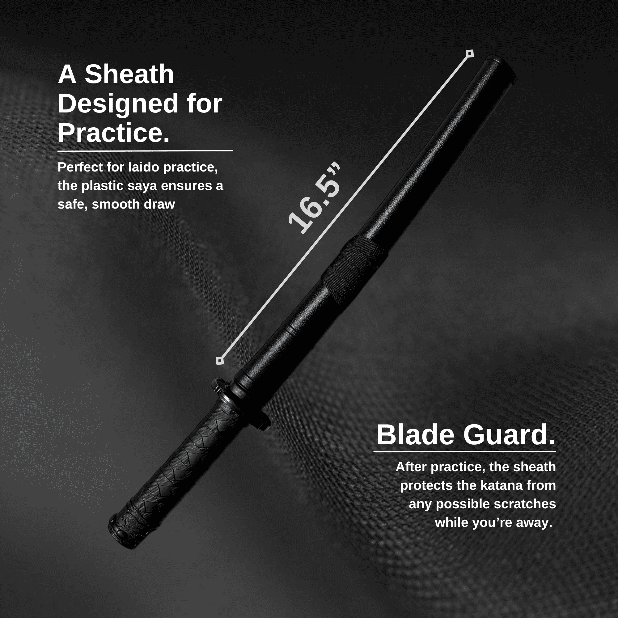 E-BOGU Polypropylene Wakizashi Katana Sword (23.5") with Sheath/Scabbard | Martial Arts Equipment | Practice Sword Set for Training