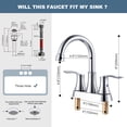 thumbnail image 6 of Wowow 4 in. Centerset Double Handle High Arc Bathroom Faucet with Drain Kit Included in Polished Chrome, 6 of 7