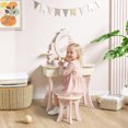 thumbnail image 2 of Qaba Kids Vanity Set, Dressing Table with Mirror and Stool, 7 Accessories, 2 of 10