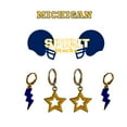 thumbnail image 2 of Wolverines Spirit Stack navy mini enamel bolts and golden yellow statement open starboys, 2 of 2