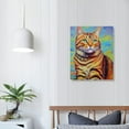 thumbnail image 3 of Nawypu Watercolor Cat Canvas Art - Pet Cat Wall Art - Watercolor Animal Purple Tabby Poster Print - Bathroom Kids Room Nursery Decor, 3 of 4