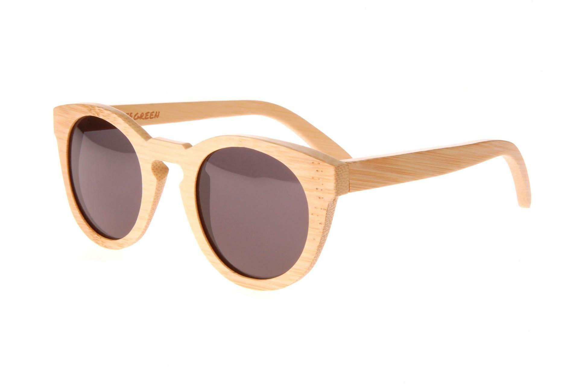 New Premium Wooden Polarized Honey Willow Sunglasses 54mm with Grey Lenses 12696_front.jpg main image 3