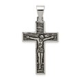 thumbnail image 1 of FB Jewels Sterling Silver Antiqued & Textured Crucifix Pendant, 1 of 1
