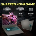 thumbnail image 3 of MSI Thin 15 Portable de Jeu 15,6 Pouces FHD IPS 144Hz, Intel i5-12450H, 8 Go RAM, 512 Go PCIe SSD, NVIDIA GeForce RTX 2050, Clavier Rétroéclairé, Wi‐Fi 6, Noir, Win 11 Home, Ensemble Station d'Accueil 256 Go, 3 of 9