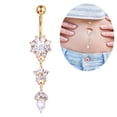 thumbnail image 4 of Navel Ring Rhinestone Decorative Body Piercing Jewelry Belly Button Ring, 4 of 8