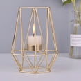 thumbnail image 4 of Home Large Brass Gold Metal Pillar Candle Holders, Nordic Style Iron Wire Geometric Elegant Tealight Holders, Centerpieces for Wedding, Home Decor, and Anniversary Bracket Decor, 4 of 8