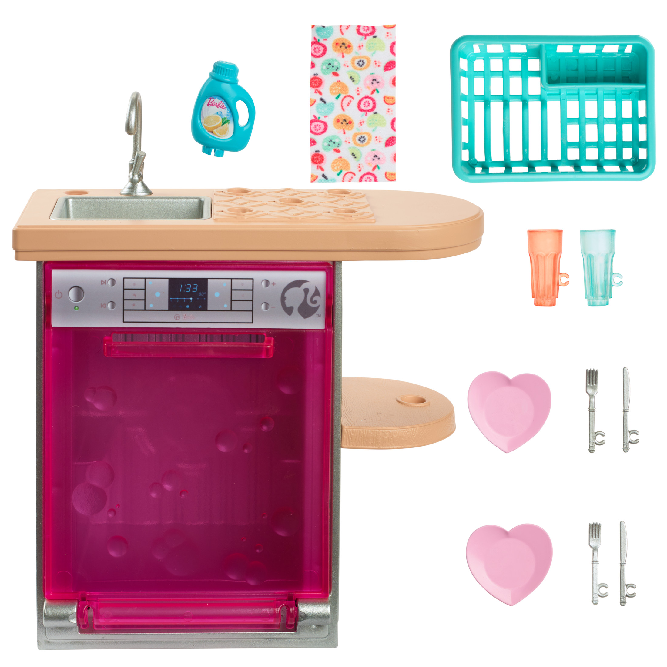 Barbie World Dishwasher Set with Kitchen Accessories photo 4