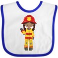 thumbnail image 3 of Inktastic African American Girl, Girl Fireman, Firefighter Girls Baby Bib, 3 of 4