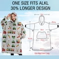 thumbnail image 4 of Oversized Wearable Blanket Hoodie,Cartoon Tractors Carrots Gray Pattern Sherpa Blanket Hoodie with Super Pockets,Super Warm Fuzzy Pullover for Women & Men, 4 of 6