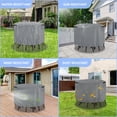 thumbnail image 7 of Zenicham Round Patio Furniture Covers,210T Gray Checkered Polyester Waterproof Patio Furniture Covers, Tear-Resistant Round Patio Table and Chairs Cover, Outdoor Furniture Cover 84" DIa X 28"H, 7 of 7