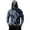 Blue, variant on Men Hooded Long Sleeve Sun Protection Jacket Camouflage Print Lightweight Pullover Outdoor Casual Top with Zipper Pocket