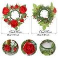 thumbnail image 3 of Valentine's Day Artificial Flower Candle Ring, Rose Candle Wreath Centerpiece for Wedding Table Decor, Floral Garland Candle Holder for Romantic Party Atmosphere and Home Decorations, 3 of 9
