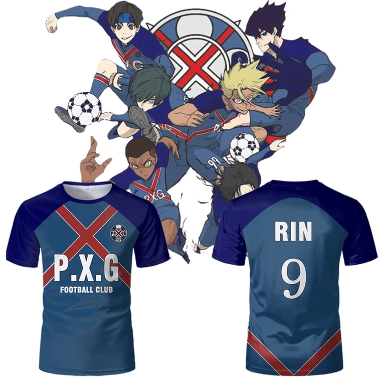P.X.G Blue Lock Japanese Anime Jersey Football Uniform No.9 Rin