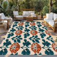 thumbnail image 3 of Fsddascl Orange Green Botanical Art Outdoor Rug for Patio/Deck/Porch, Non-Slip Large Area Rug 4 x 6 Ft, Summer Greenery Floral Indoor Outdoor Rugs Washable Area Rugs, Reversible Camping Rug Carpet, 3 of 5