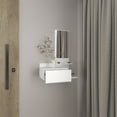 thumbnail image 5 of Vienna 23.6" Wide 3-Tier Shelf Floating Mirror Console Table, Full Extension Drawer White, 5 of 5