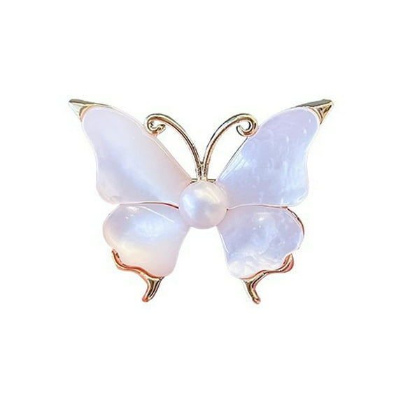HUANLEDASH Butterfly Brooch Pin with Faux Pearl Anti-oxidation Lightweight Portable Decorative Brooch Stylish Accessory Pin Clothing Decoration