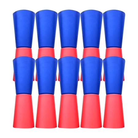 10 Pieces Flip Cups Agility Training Aid for Indoor Outdoor with Storage Net Red Blue