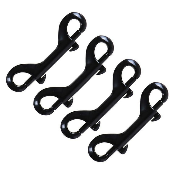 Double Ended Bolt Snap Hooks Double End Heavy Duty Trigger Snaps Lobster Clasp Snap Hook Bolt Snaps Fastener Clip - Black 4 Pcs