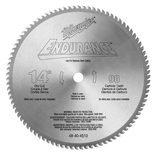 Milwaukee 48-40-4510 14-Inch 90 Tooth ATB General Purpose Saw Blade with 1-Inch Arbor for Blade Right Saws