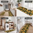 thumbnail image 5 of Black Sunflower Bud Pattern Kitchen Rugs Sets Of 3,Kitchen Runner Rugs Non Skid Washable,Decorative Kitchen Floor Mats for Kitchen,Sink,Laundry,17"x30"+ 17"x47" + 17"x59", 5 of 6