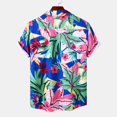 thumbnail image 3 of Camisas Para Hombre XXL Camisas de un solo pecho de primavera y verano para hombre, camisas de vacaciones al libre con bolsillo de manga corta y solapa con estampado informal para playa (Green, XXL), 3 of 7