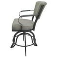 thumbnail image 3 of Miami 30" Metal Bar Stool Wood Arm - A Base - Ash Fabric - Gray, 3 of 3