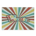 thumbnail image 1 of 70s Party Cutting Board, Seventies Retro Pastel Colored Typography Old Radial Backdrop Art Print, Decorative Tempered Glass Cutting and Serving Board, Small Size, Multicolor, by Ambesonne, 1 of 1