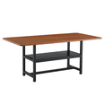 thumbnail image 6 of Tcbosik 71" Long Dining Table with Open Shelf, Modern Kitchen Table with Metal Frame, Easy Assembly, Walnut, 6 of 10